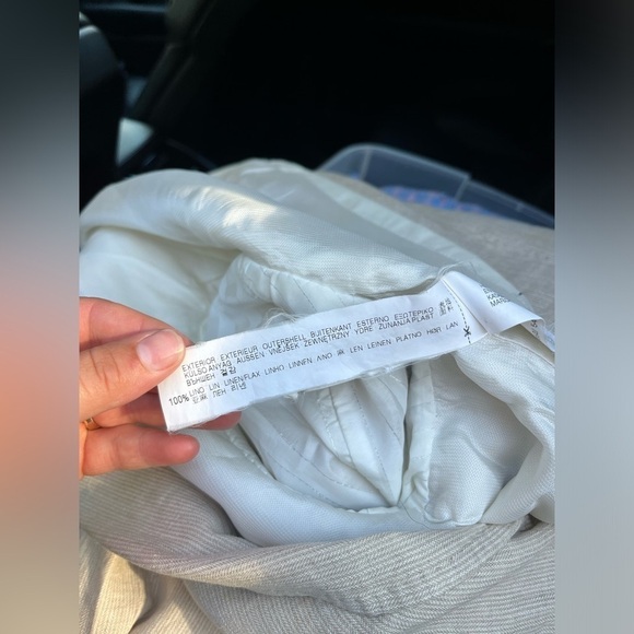 Zara Begie Men’s 100% Linen Button Front Suit Coat Blazer Jacket size 44 AS IS - Picture 8 of 8